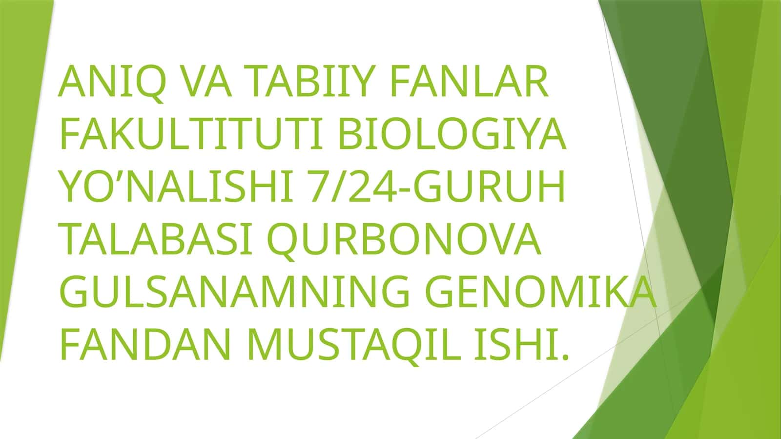 Genlarni kartalash 1