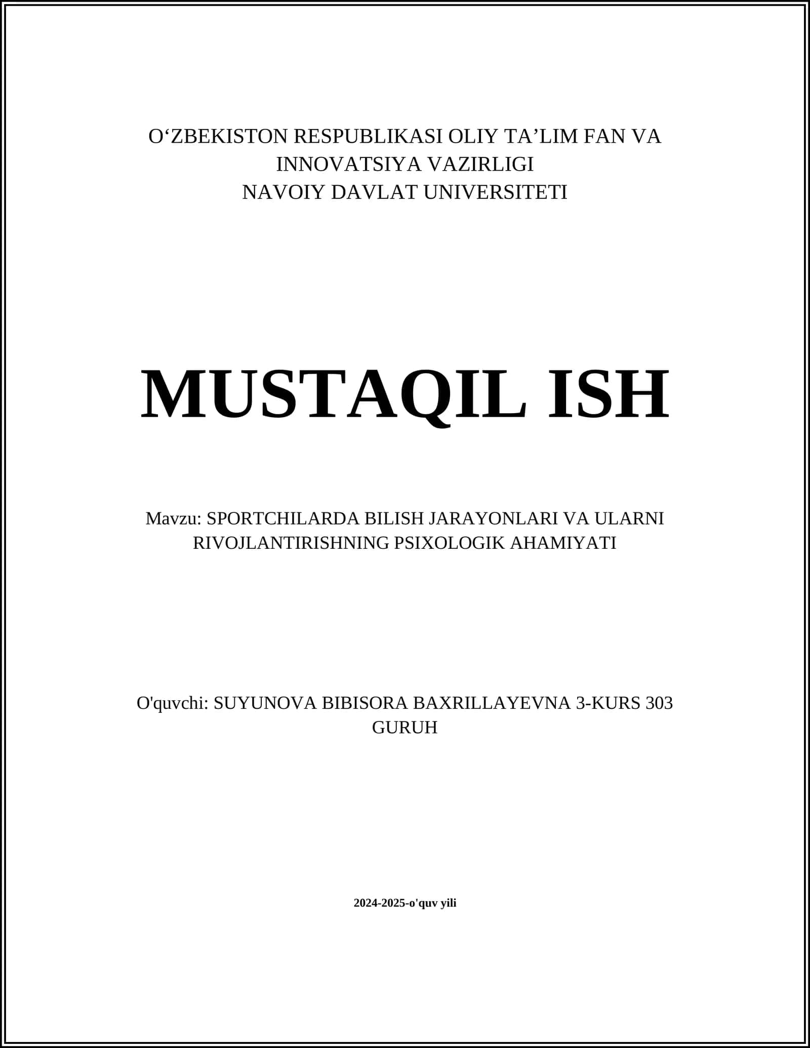 SPORTCHILARDA BILISH JARAYONLARI VA ULARNI RIVOJLANTIRISHNING PSIXOLOGIK AHAMIYATI 1