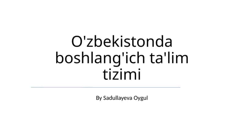 Davlat ta'lim standartlari va dasturlari 1