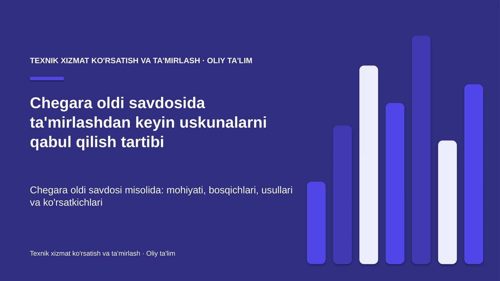 chegara oldi savdosida ta'mirlashdan keyin uskunalarni qabul qilish tartibi 9220 1
