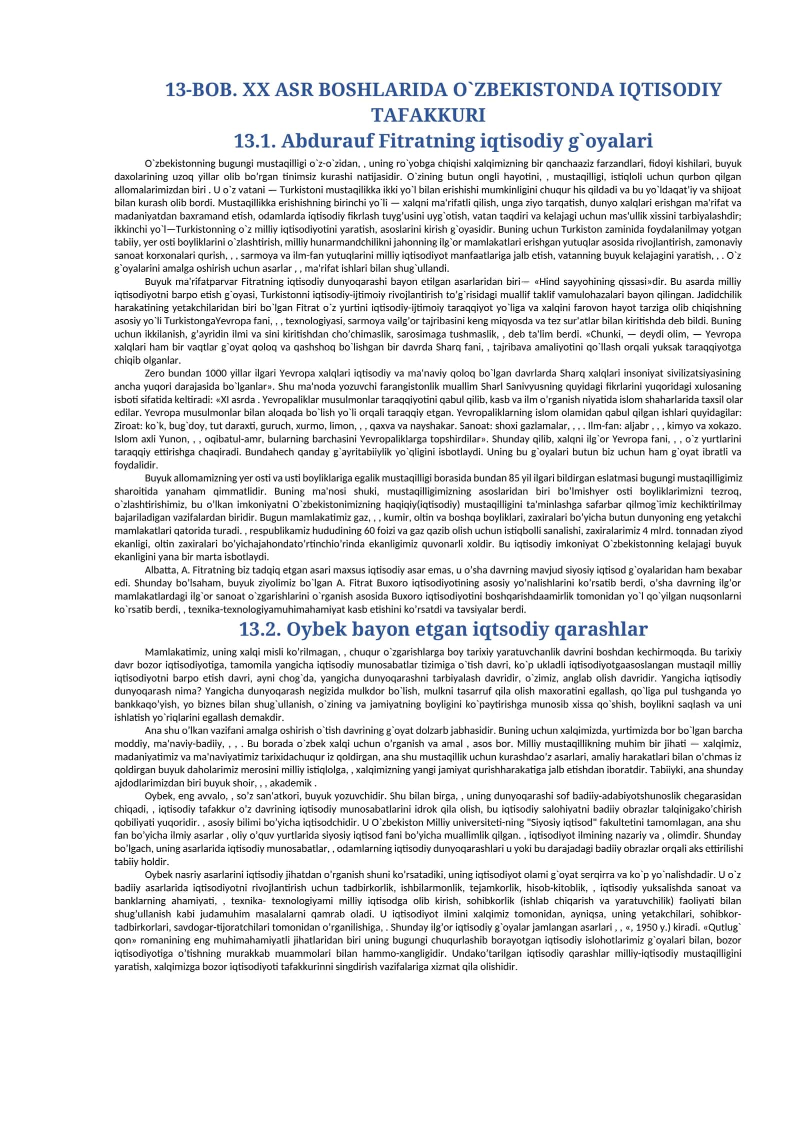 Abdurauf Fitratning iqtisodiy g'oyalari 1