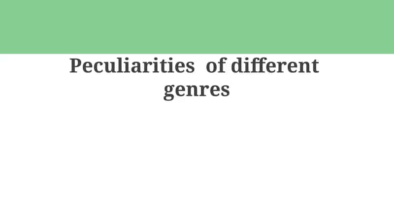 Genre Fundamentals 1