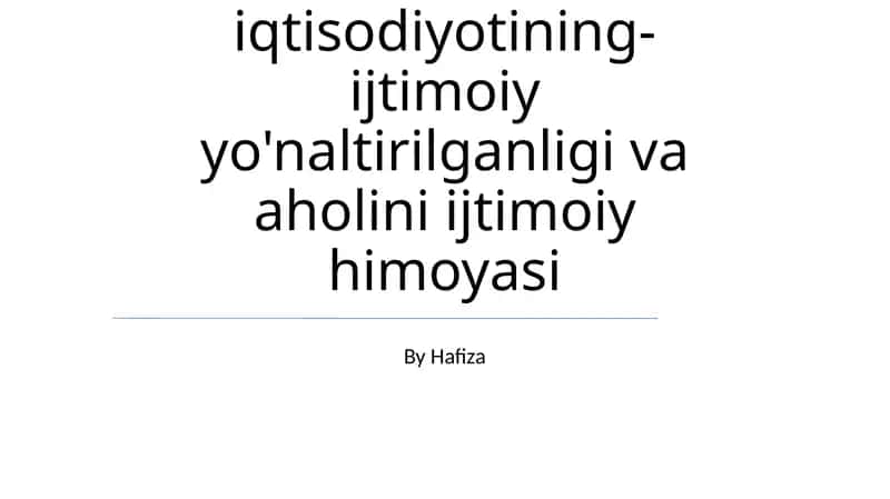 Aholini ijtimoiy himoya qilish tizimi 1