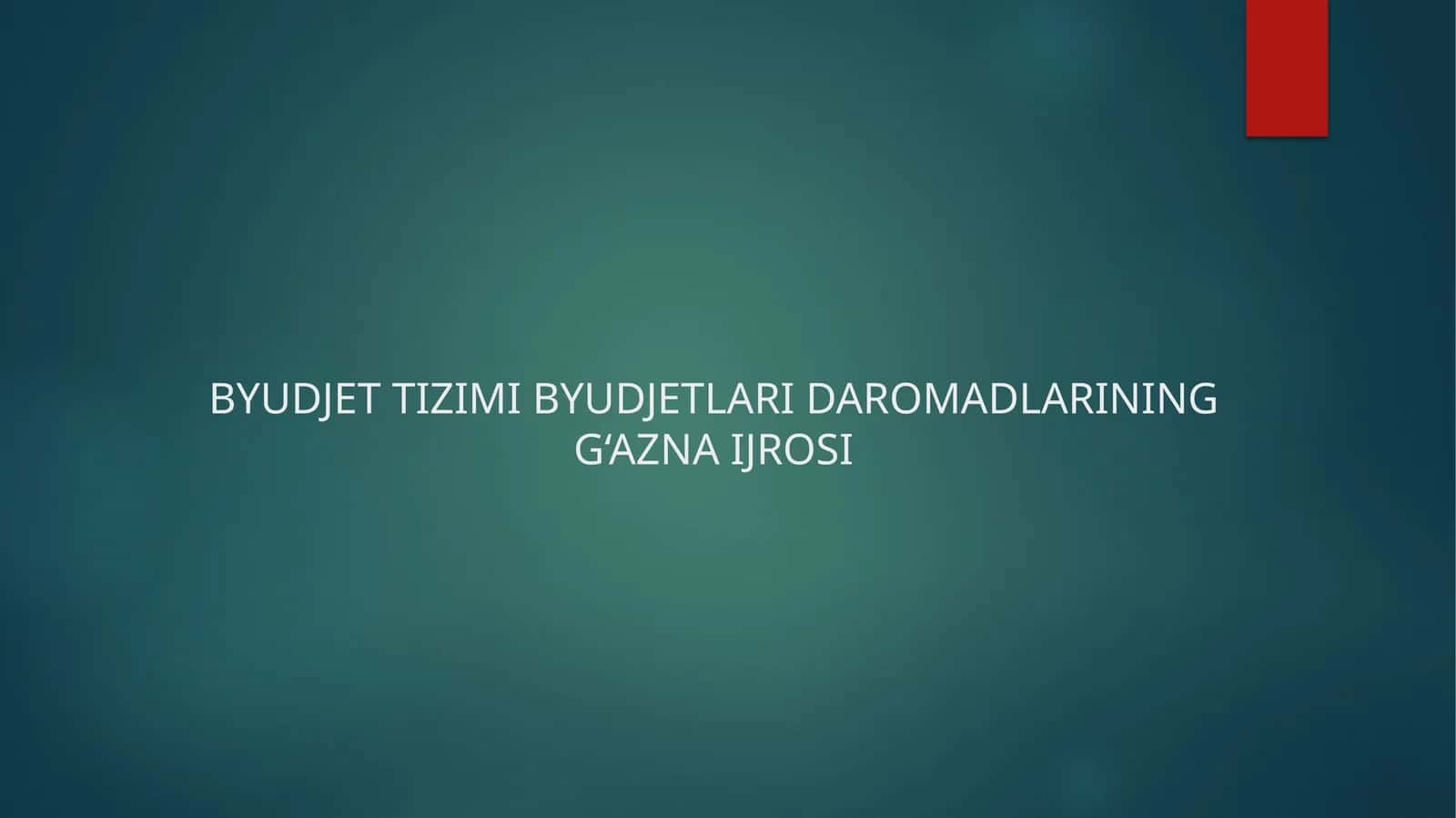 Davlat byudjeti daromadlarining G‘azna Ijrosi 1