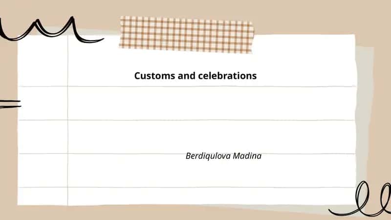Customs and celebrations 1