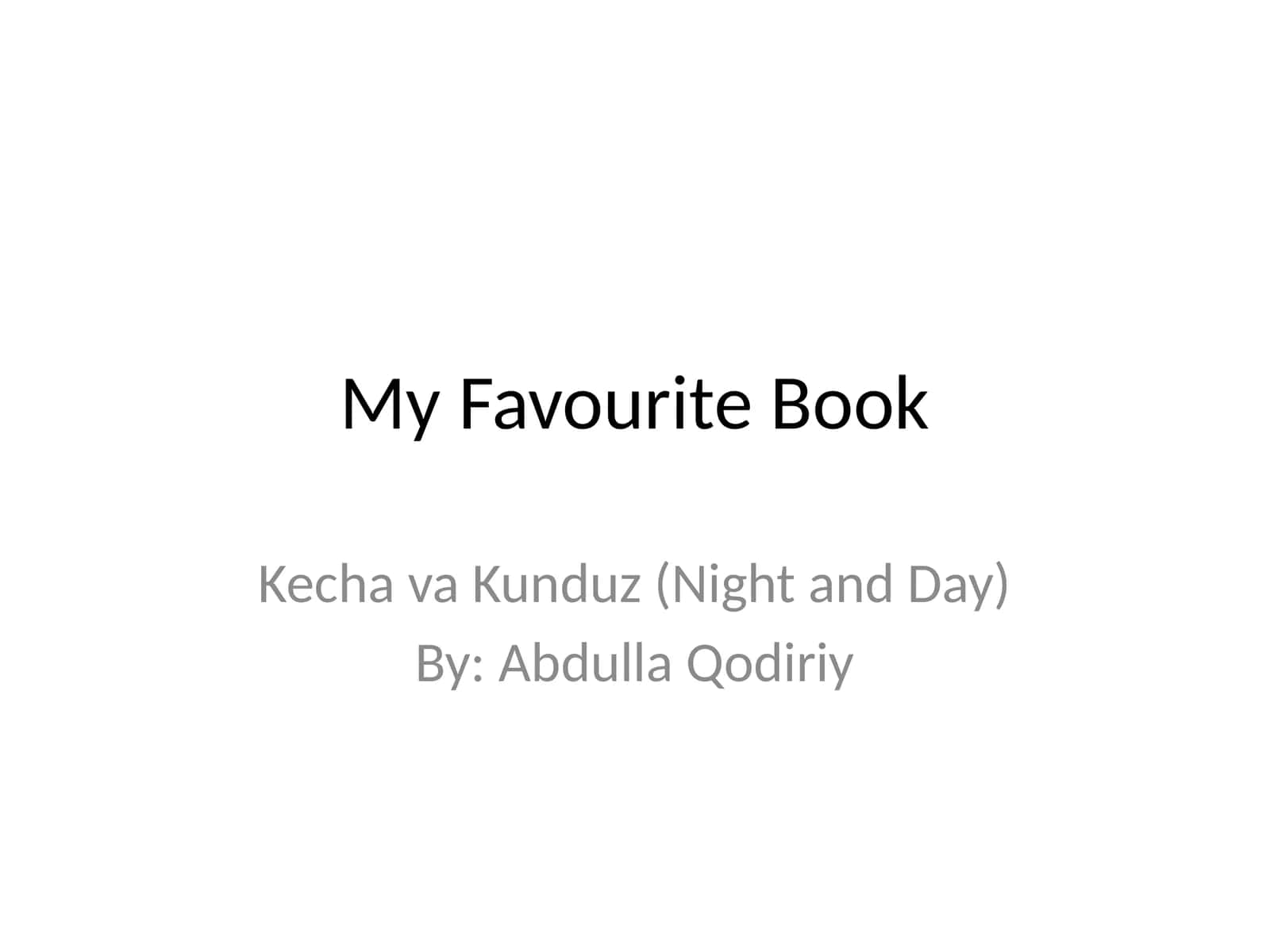 Kecha va Kunduz (Night and Day) 1