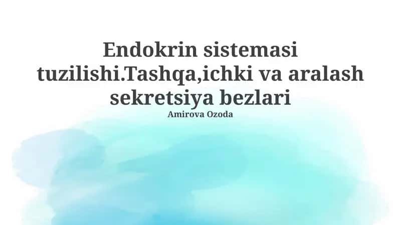 Endokrin sistemasi tuzilishi 1
