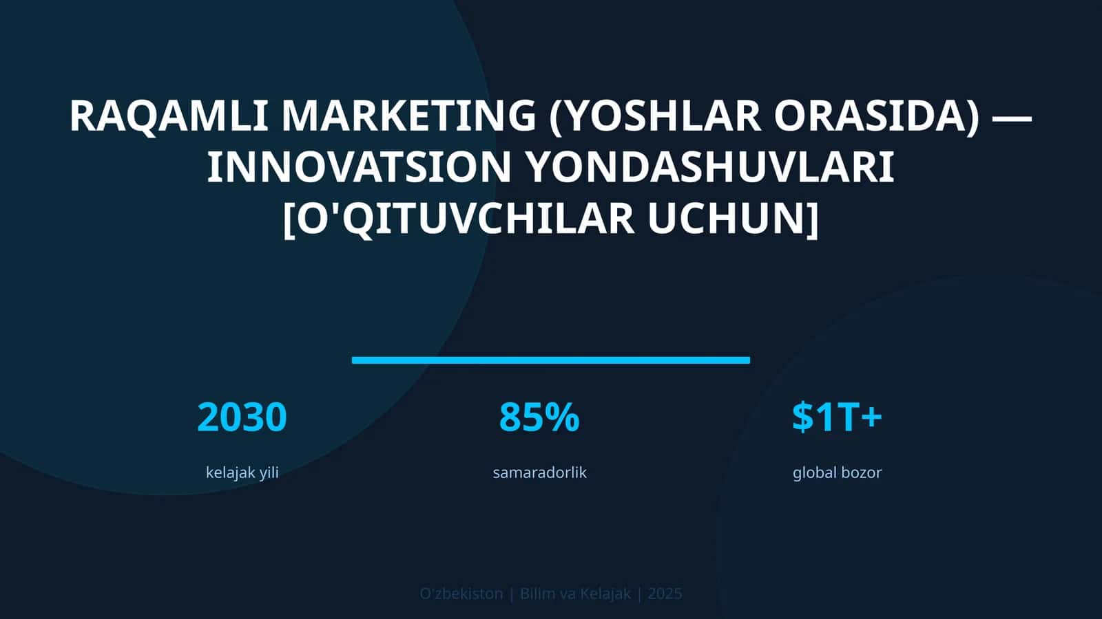 Raqamli marketing (Yoshlar orasida) - Innovatsion Yondashuvlari [O'qituvchilar uchun] 1