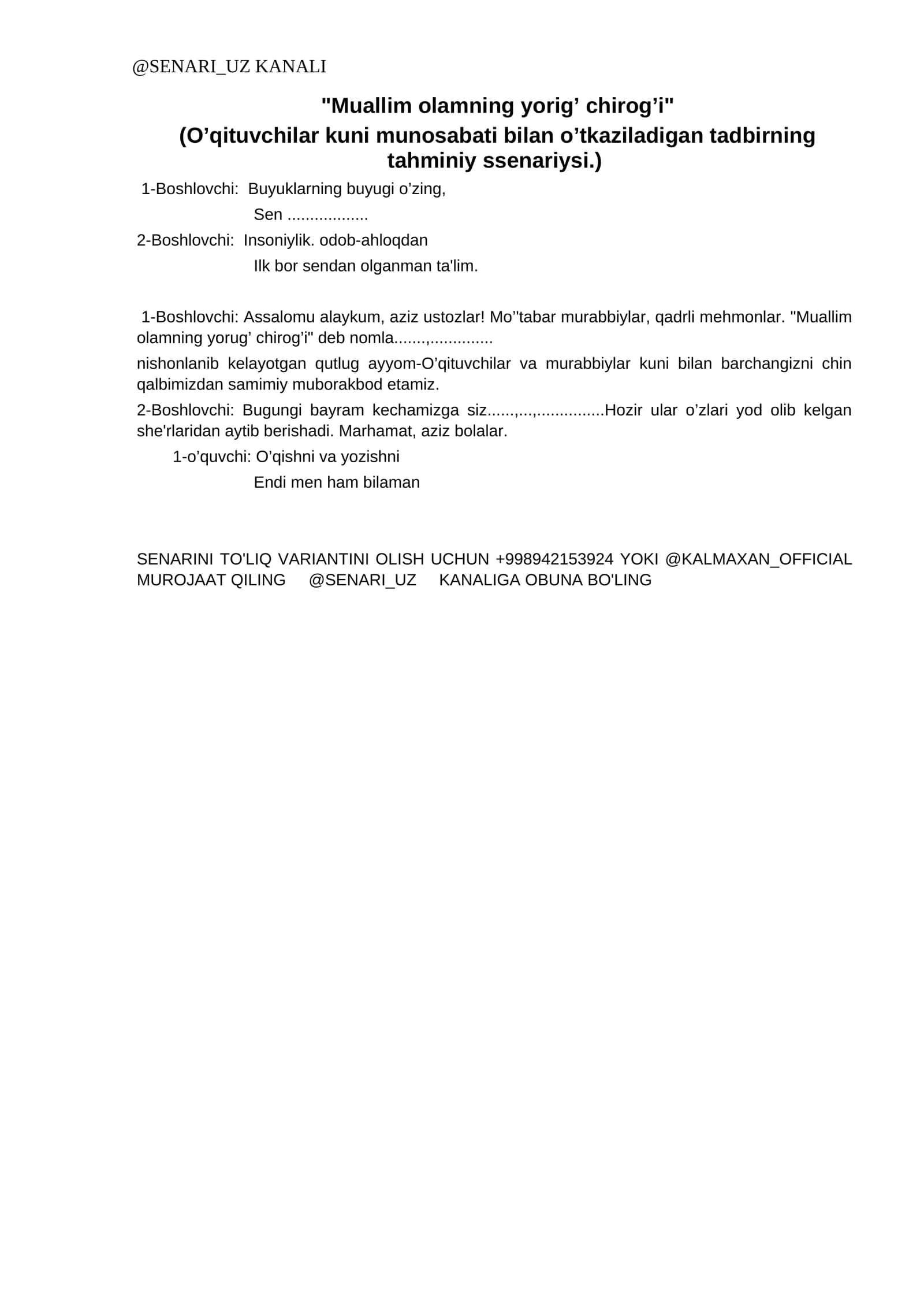 Muallim olamning yorig’ chirog’i 1