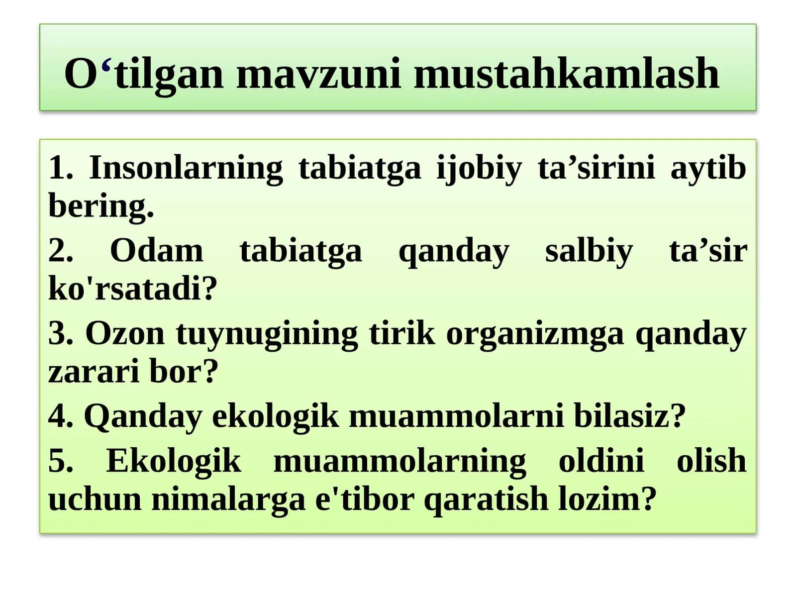 Mavzu rejasi 1