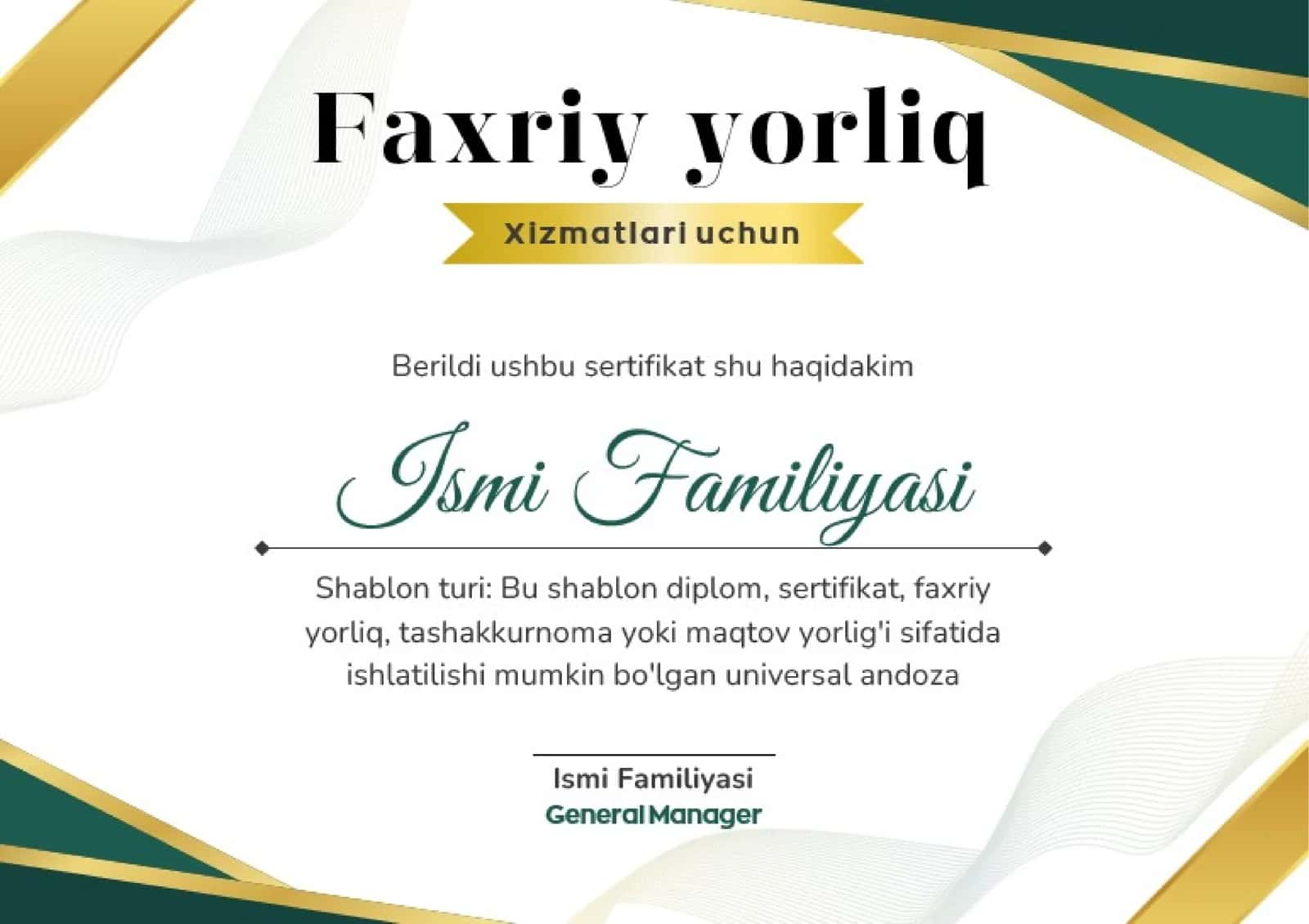 Faxriy yorliq 1