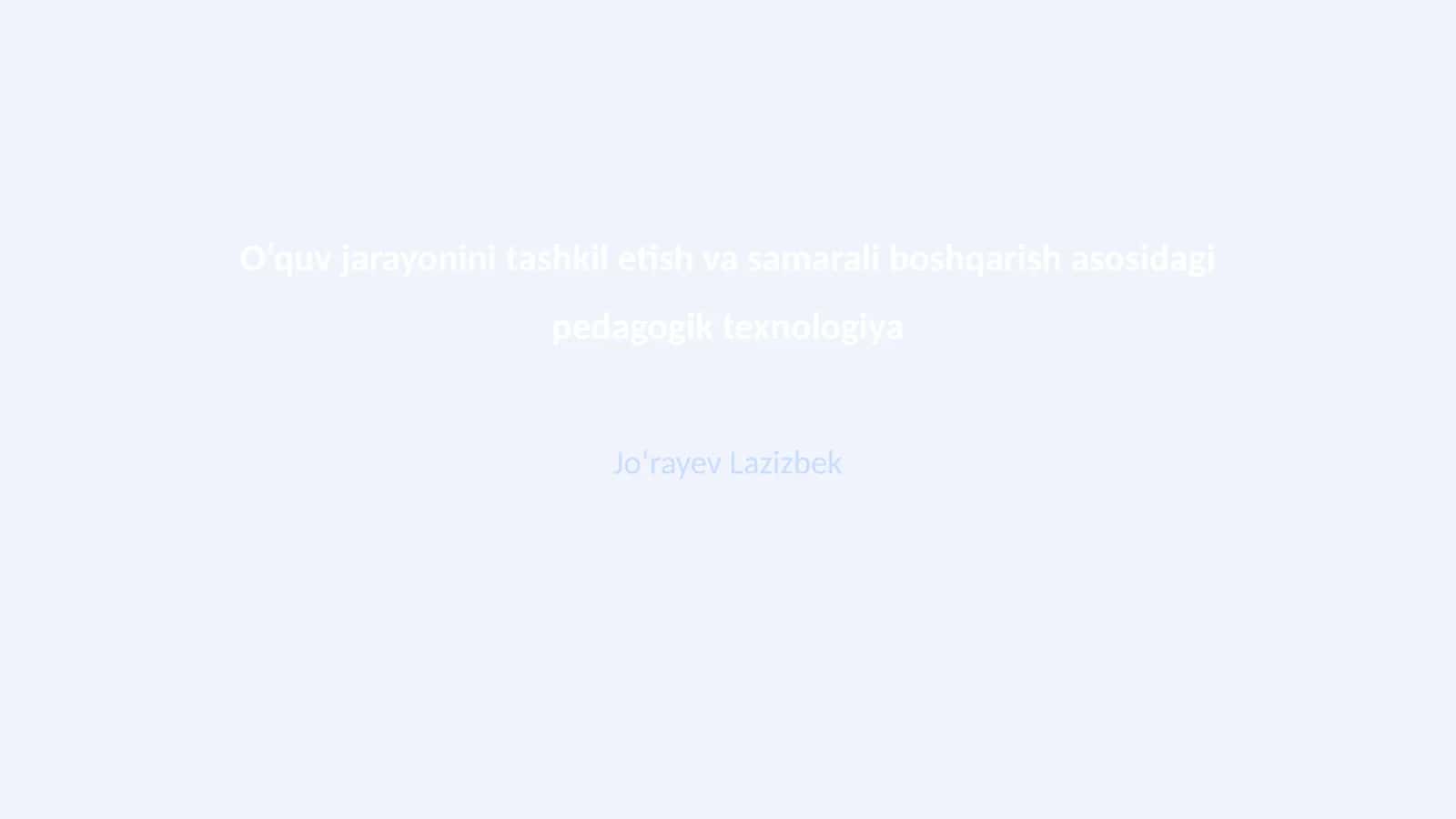 Pedagogik texnologiya 1