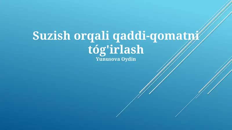 Suzish orqali qaddi-qomatni tóg'irlash 1