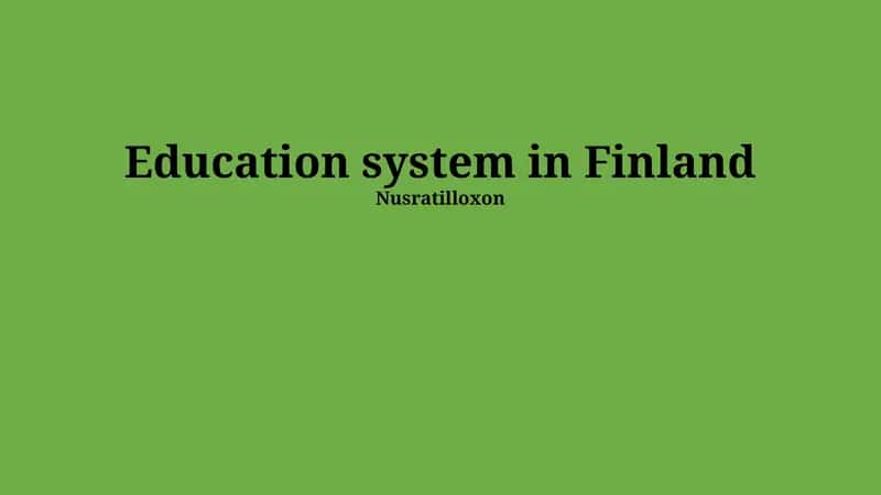 Education system in Finland 1