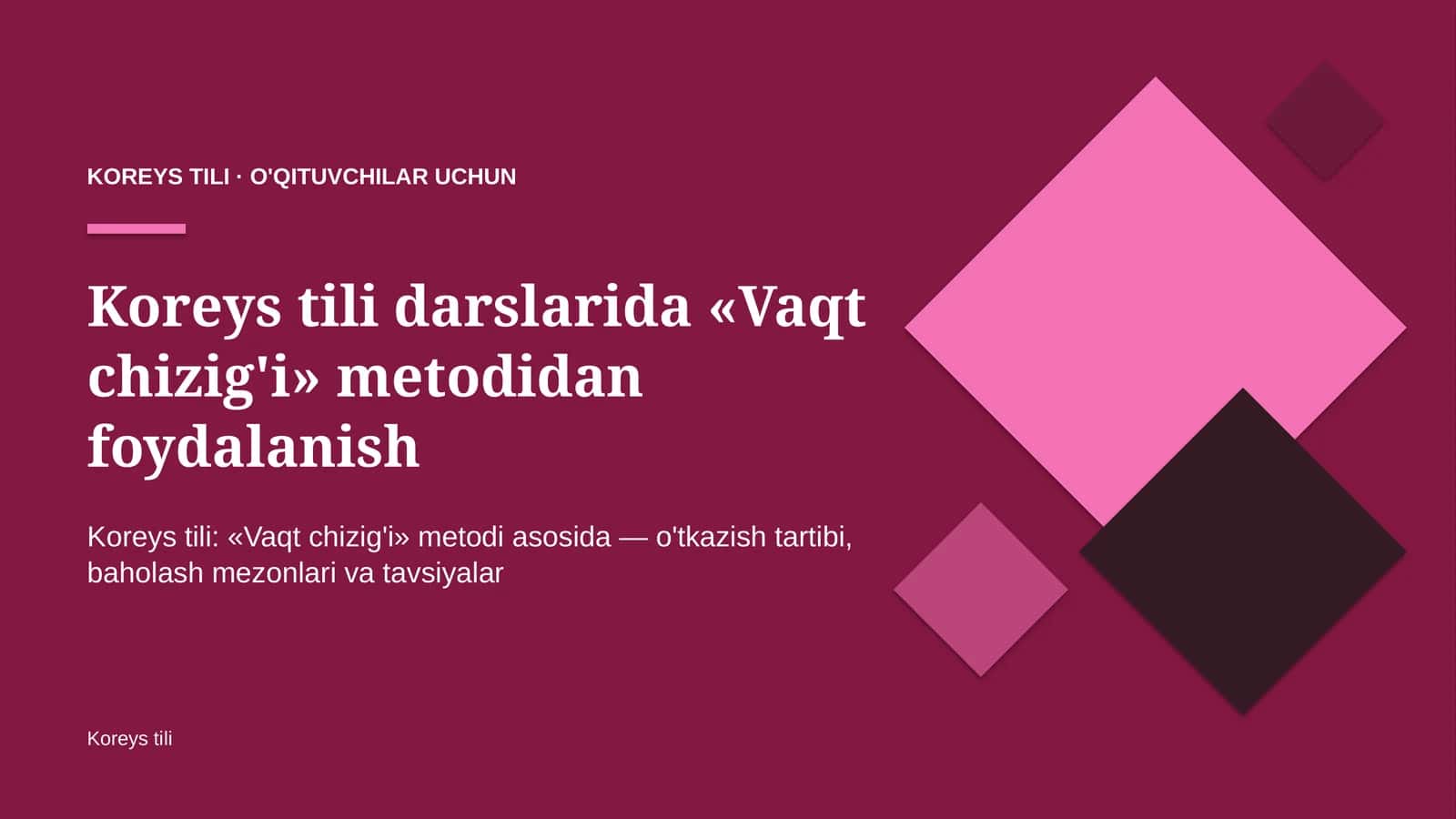 koreys tili darslarida vaqt chizig'i metodidan foydalanish 3132 1