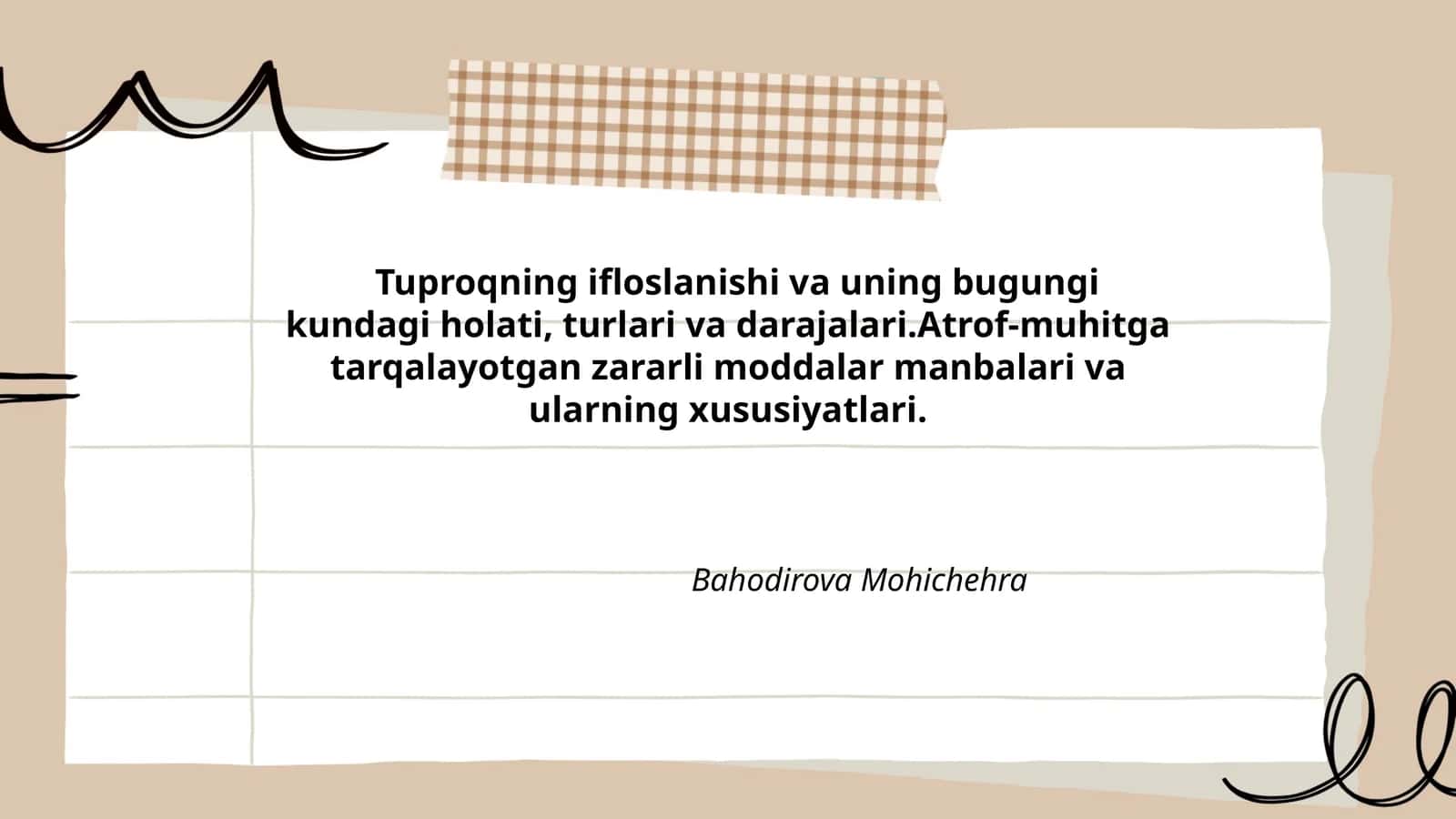 Tuproqning ifloslanishi va uning bugungi kundagi holati 1