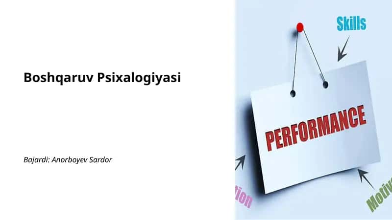 Boshqaruv Psixalogiyasi 1