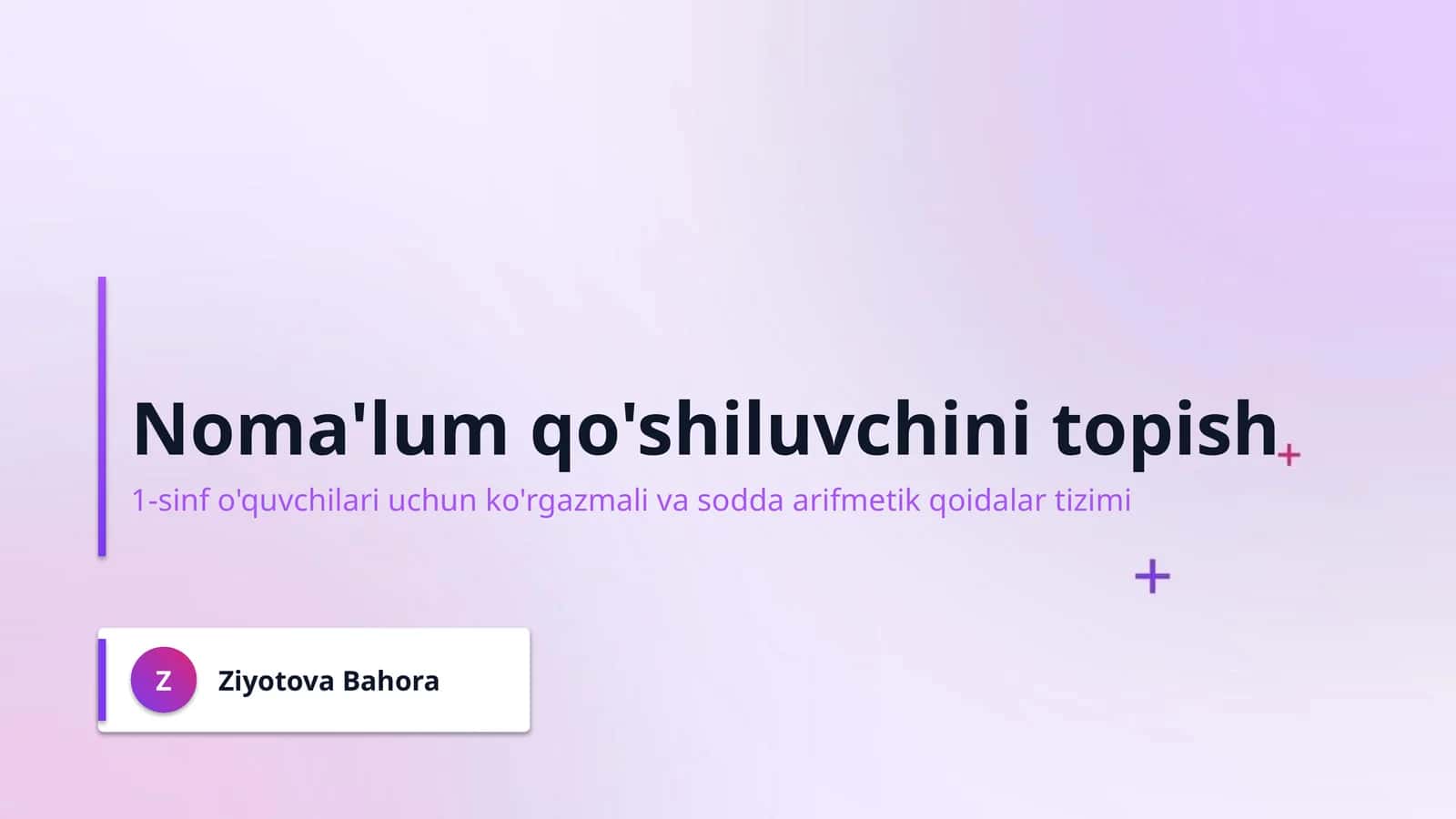 Noma'lum qo'shiluvchini topish 1
