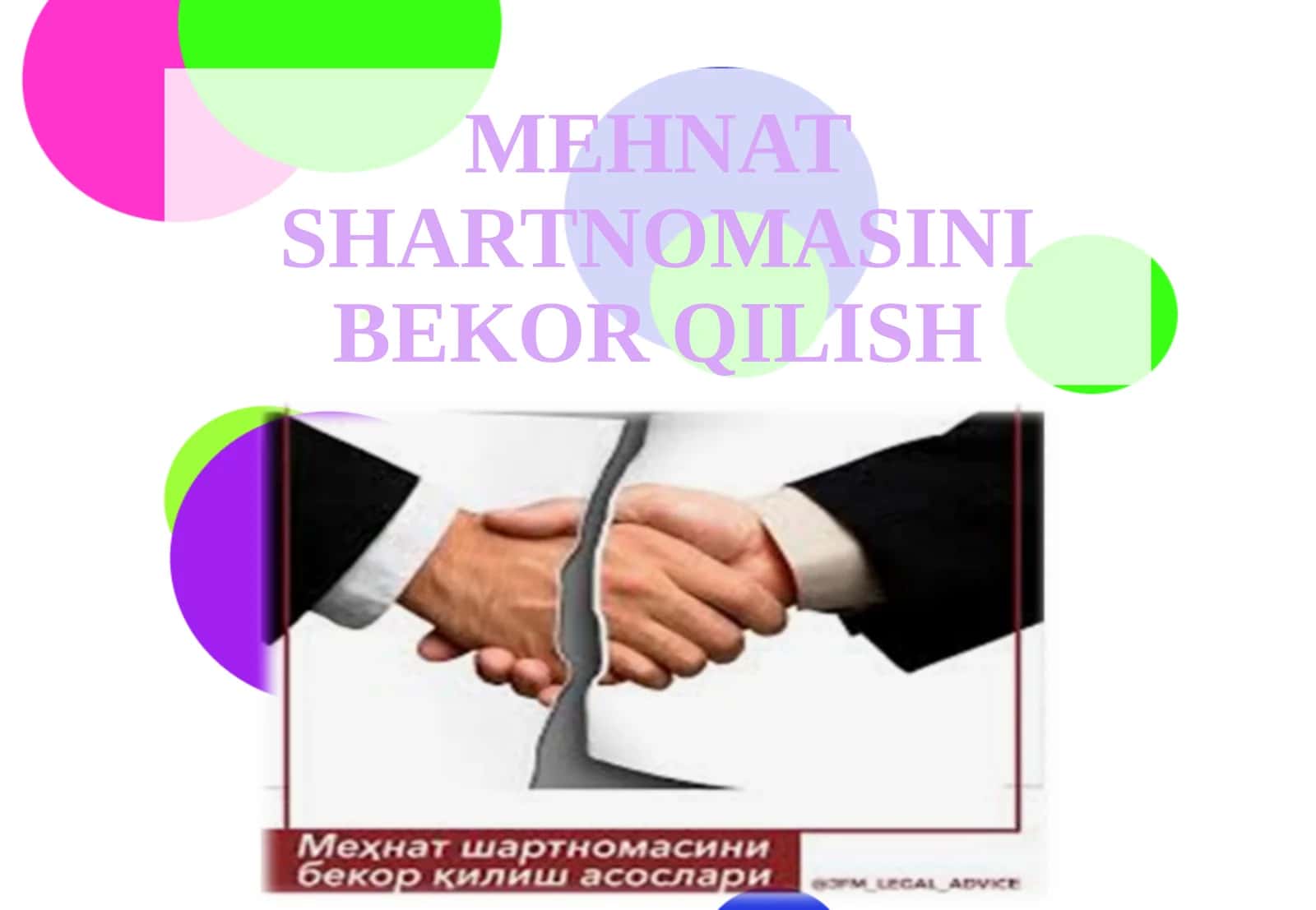 Mehnat shartnomasini bekorqilish 1