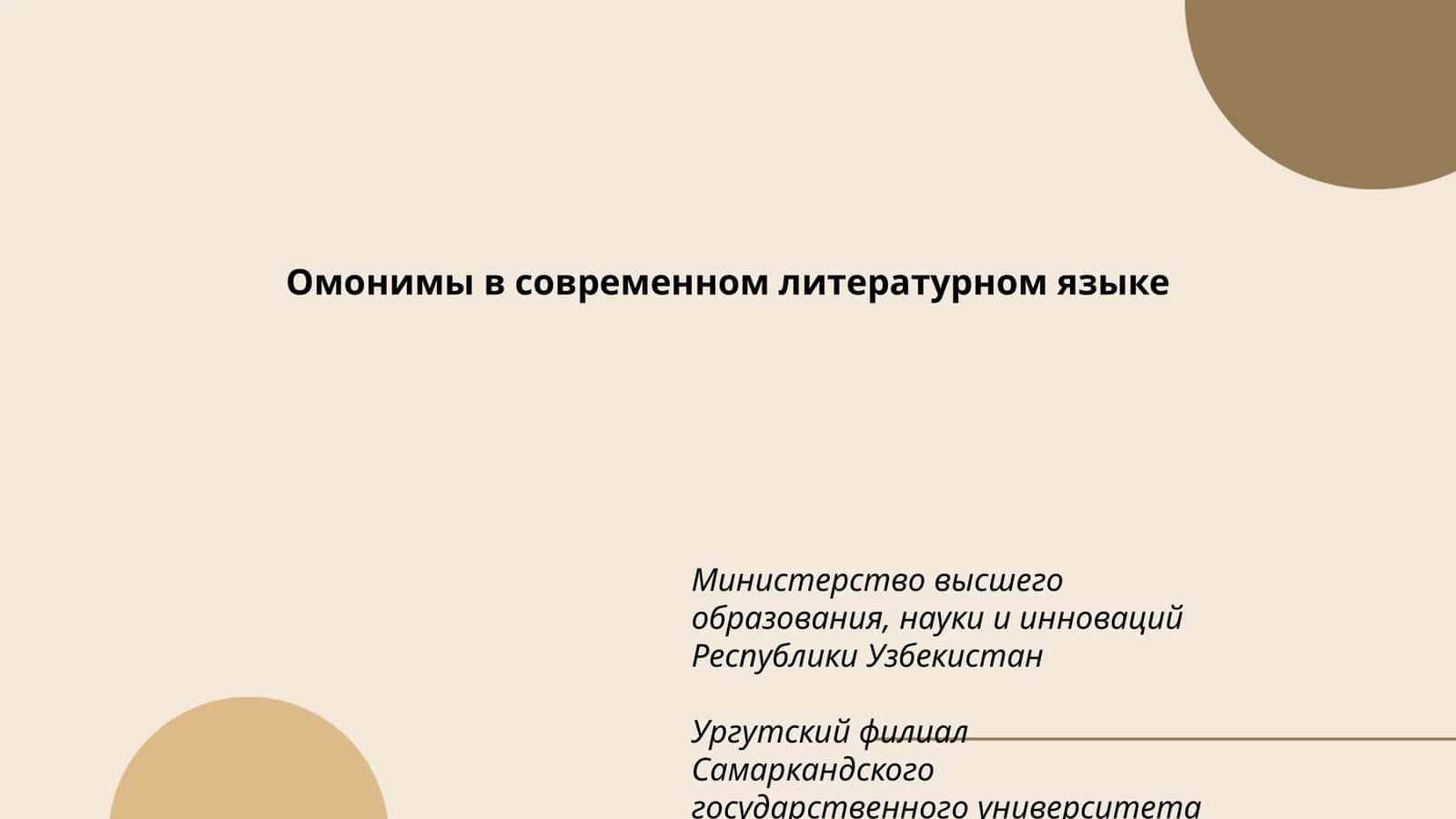 Омонимы в современном литературном языке 1