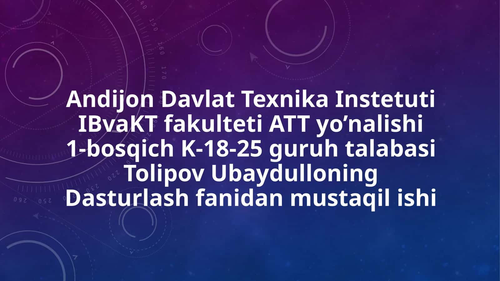 Konstruktorlar va Desktruktorlar ishlash tamoyili 1