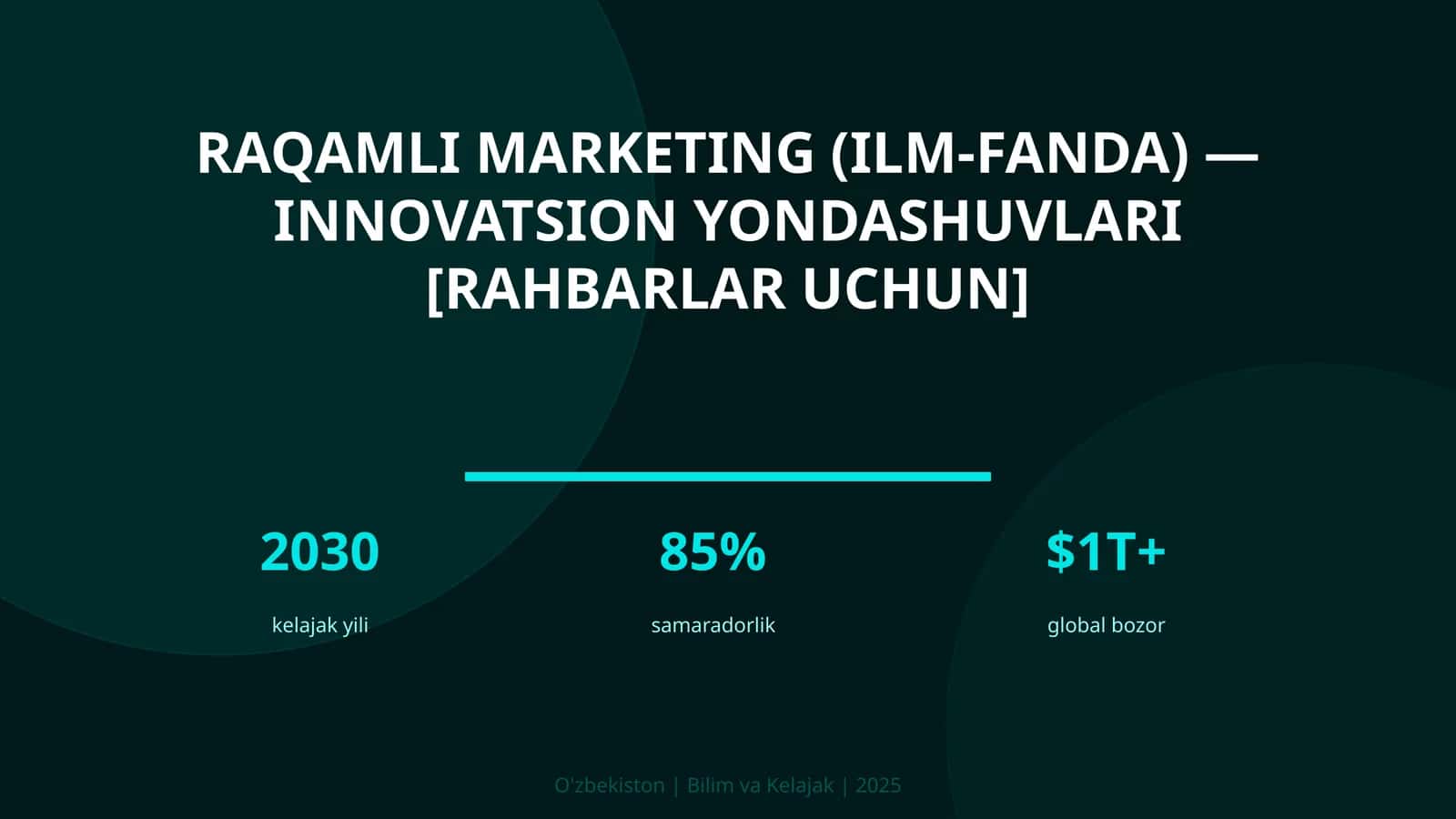 RAQAMLI MARKETING (ILM-FANDA) — INNOVATSION YONDASHUVLARI [RAHBARLAR UCHUN] 1