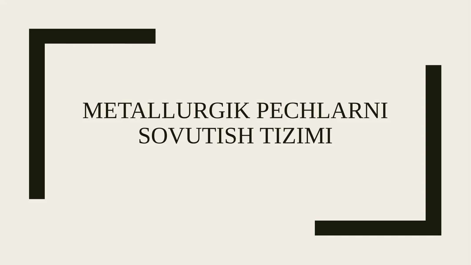 Metallurgik pechlarni sovutish tizimi 1