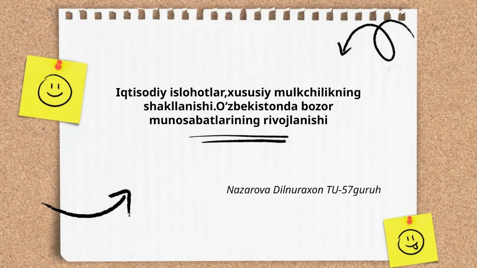 Iqtisodiy islohotlar, xususiy mulkchilikning shakllanishi 1