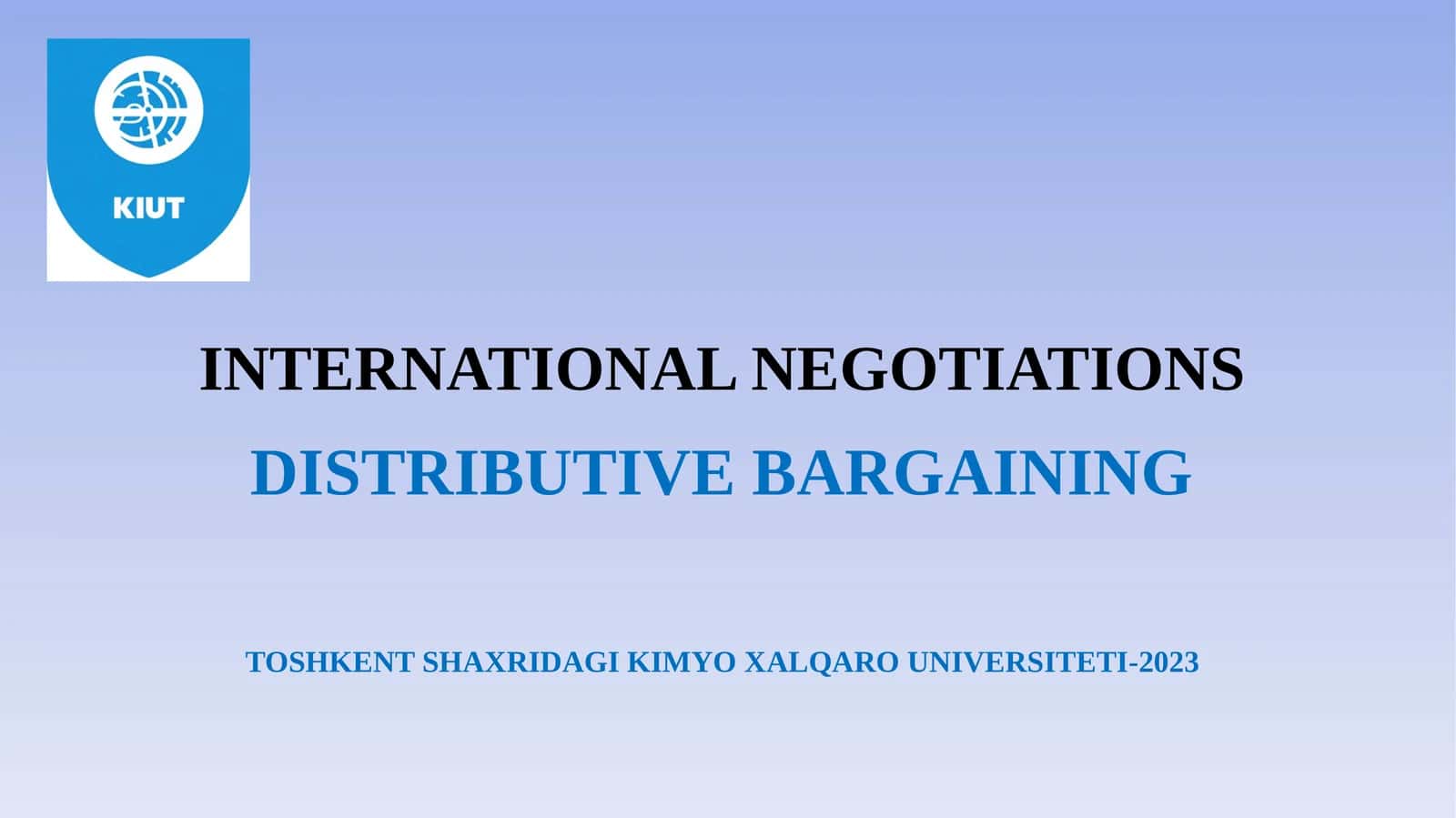 Distributive bargaining 1