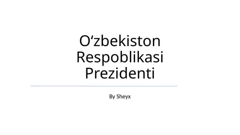 Prezidentlik va Siyosat 1
