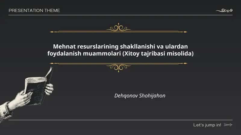 Mehnat resurslarining shakllanishi va ulardan foydalanish muammolari (Xitoy tajribasi misolida) 1