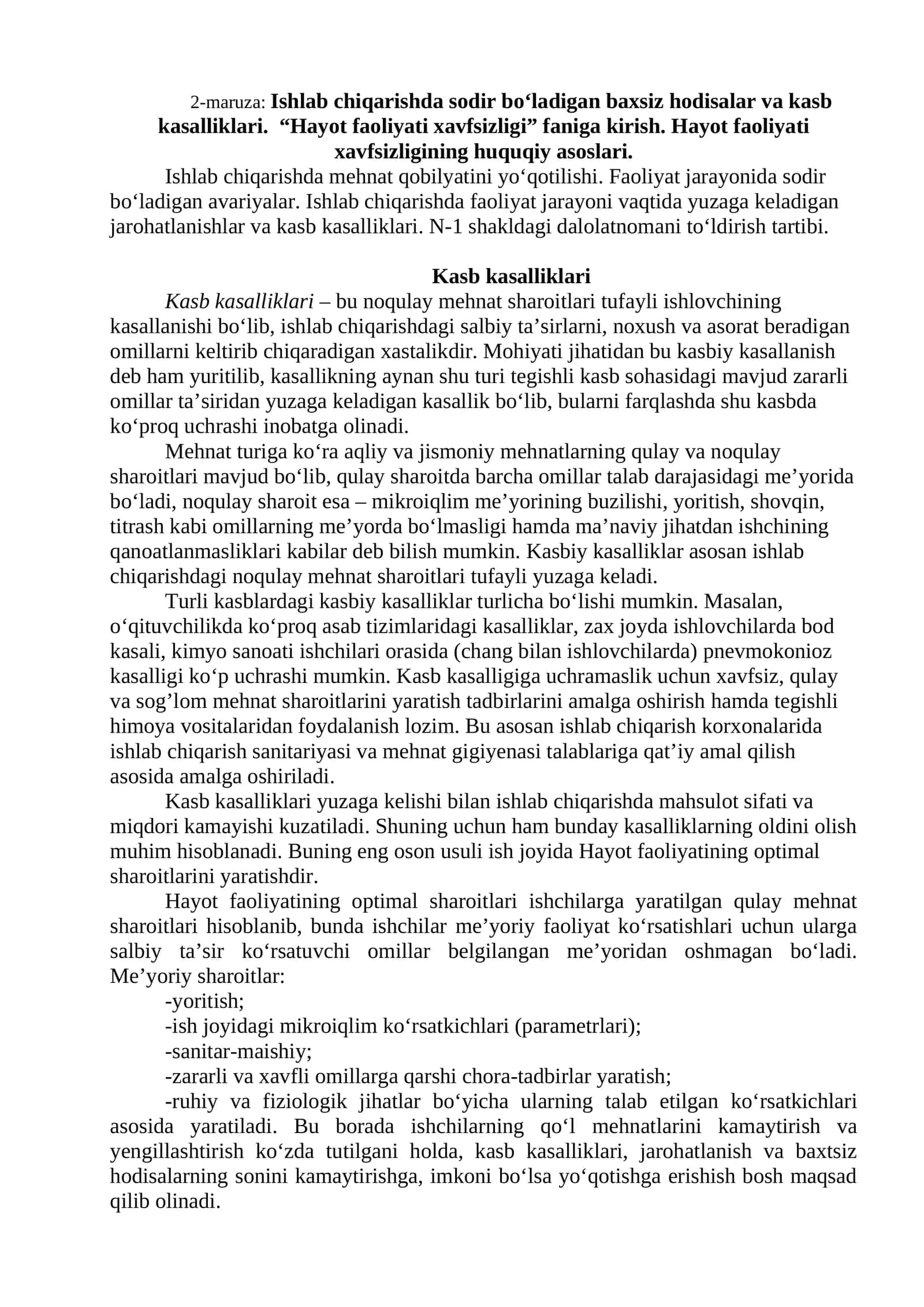 Kasb kasalliklari 1