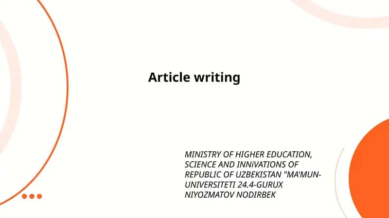 Article writing 1