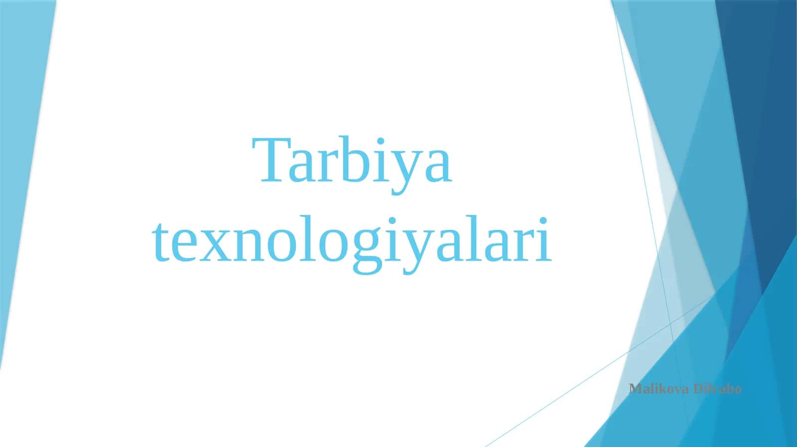 Tarbiyatexnologiyalari 1