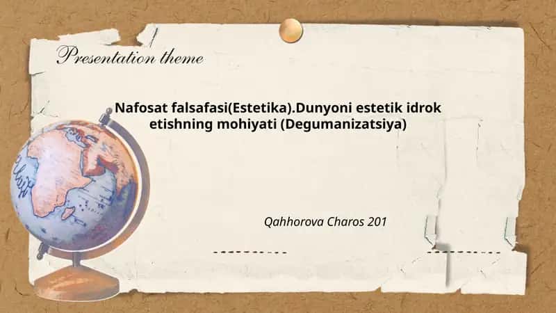 Nafosat falsafasi(Estetika) 1