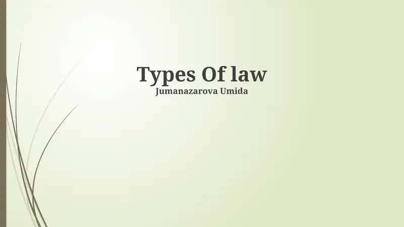 Types Of law 1