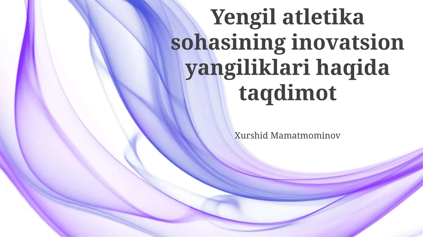 Yengil atletika sohasining inovatsion yangiliklari haqida taqdimot 1