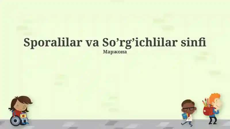 Sporalilar va So’rg’ichlilar sinfi