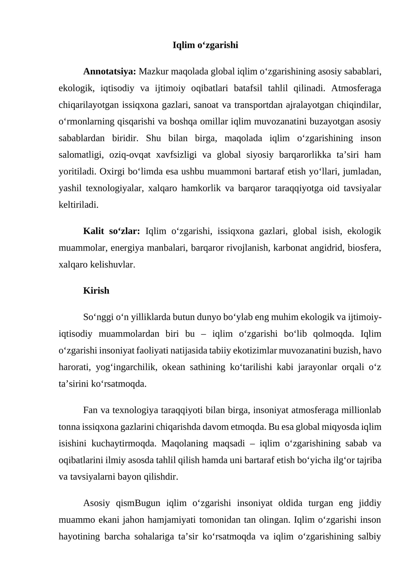 Iqlim o‘zgarishi 1