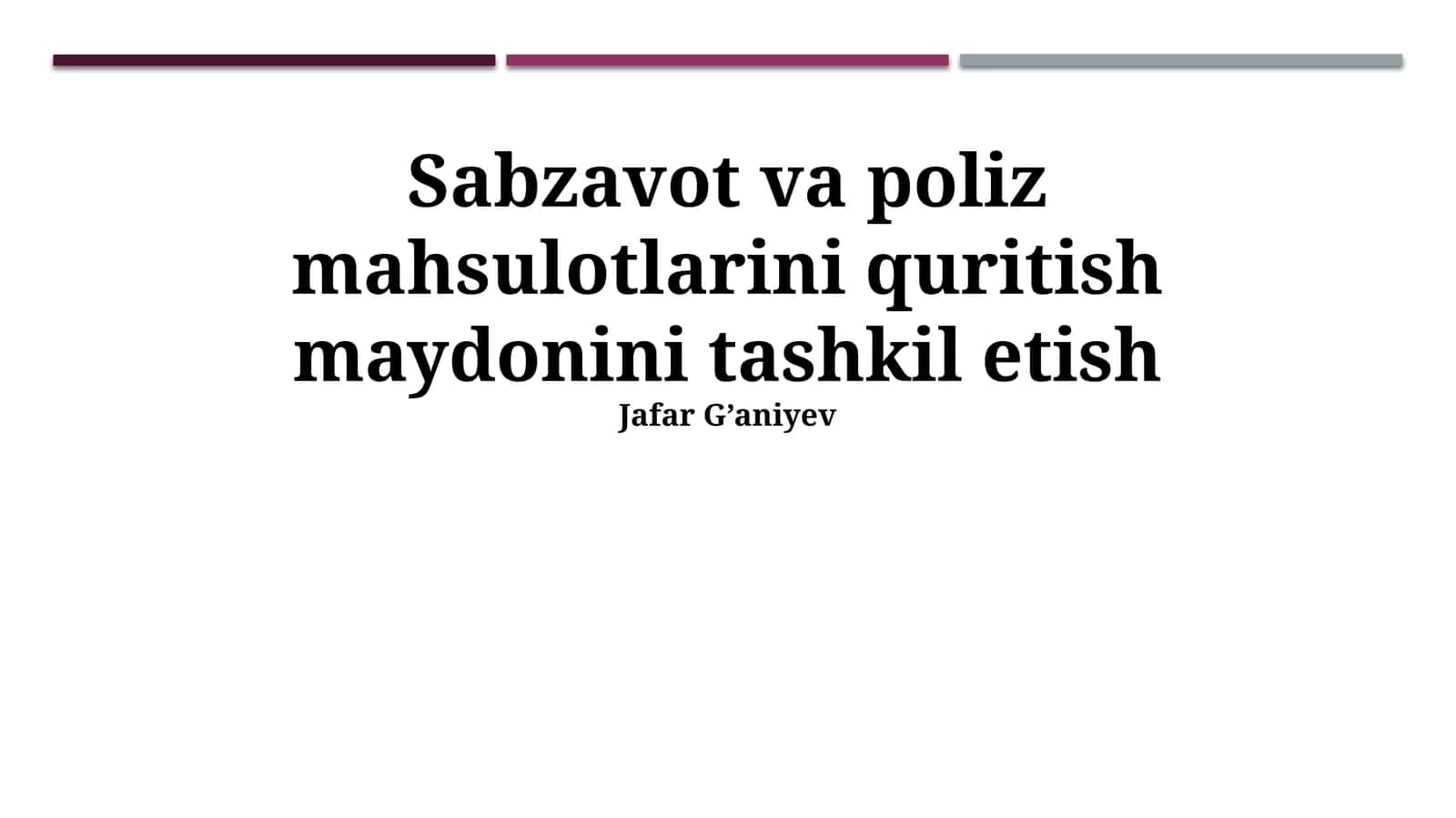 Sabzavot va poliz mahsulotlarini quritish maydonini tashkil etish 1