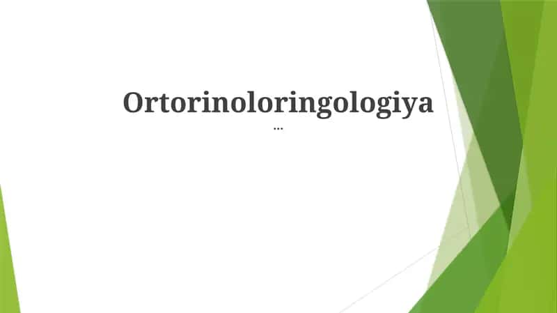 LOR kasalliklari sohasi 1