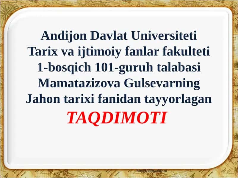 Jahontarixifanidantayyorlagan 1