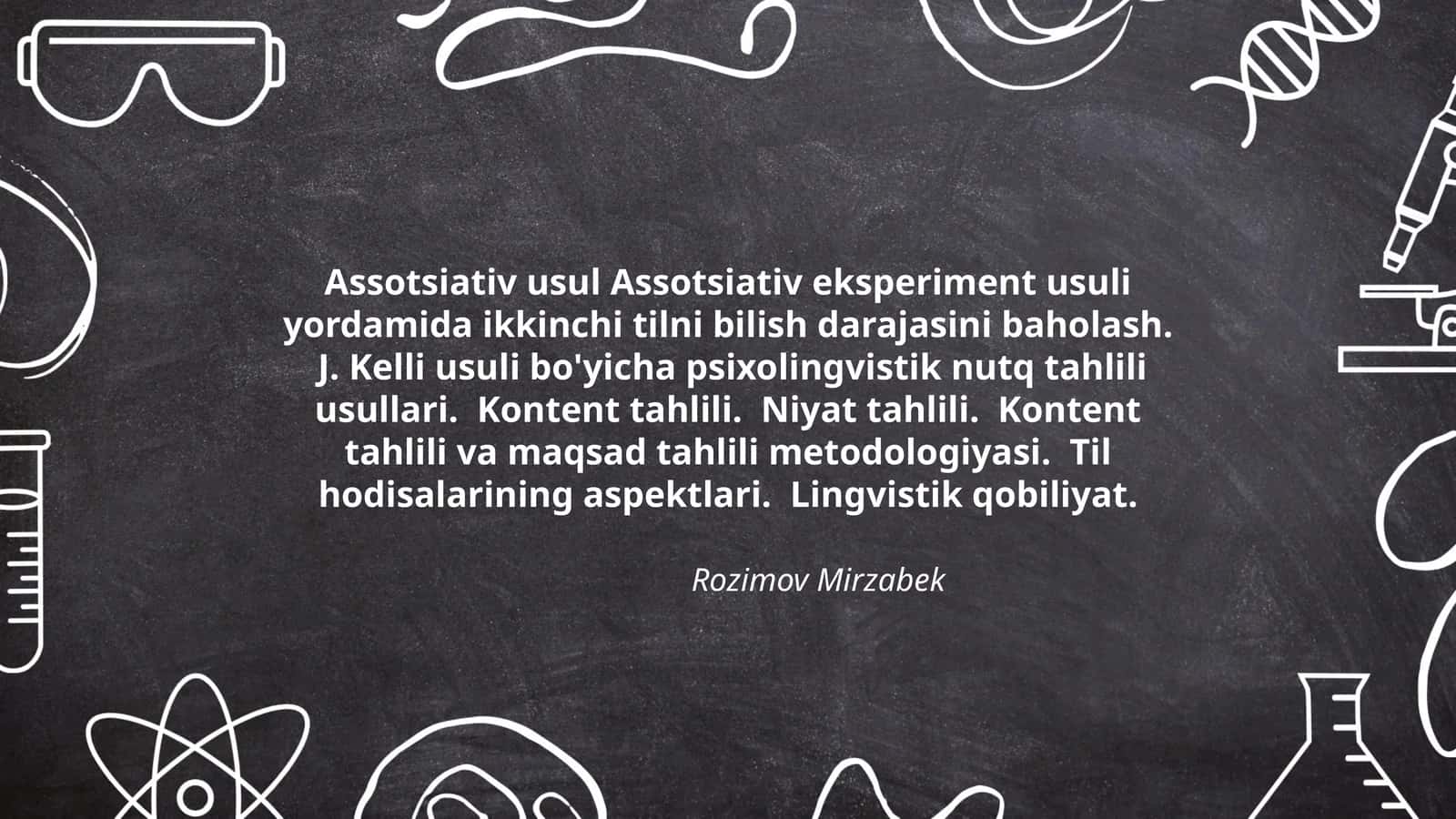 Assotsiativ eksperiment usuli 1