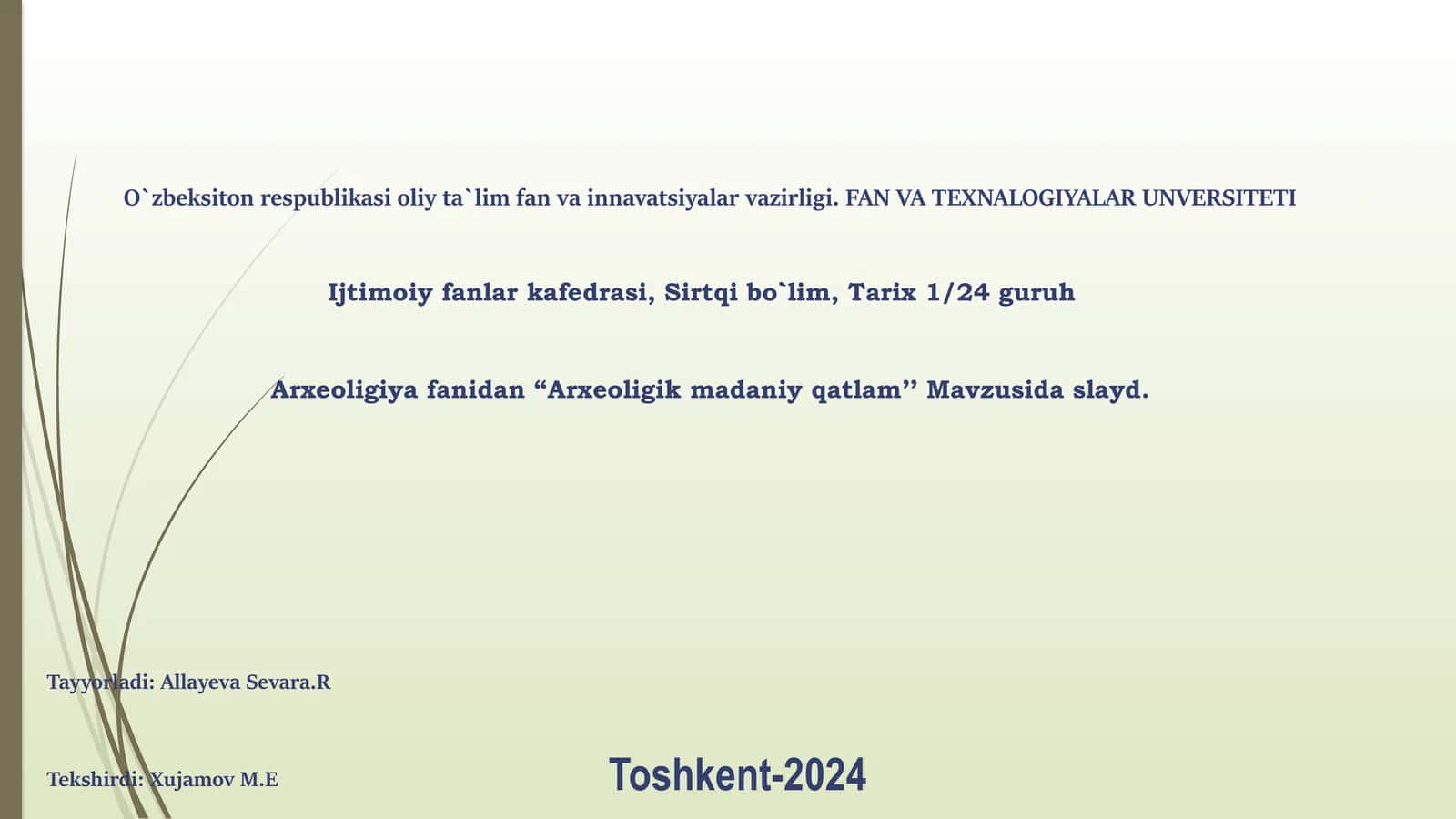 Arxeologik Madaniy Qatlam 1