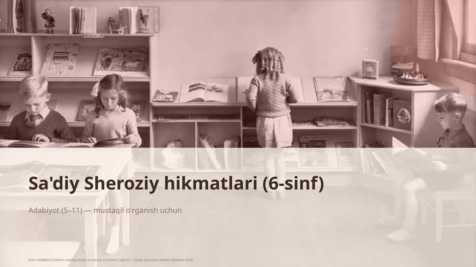 Sa'diy Sheroziy hikmatlari (6-sinf) 1