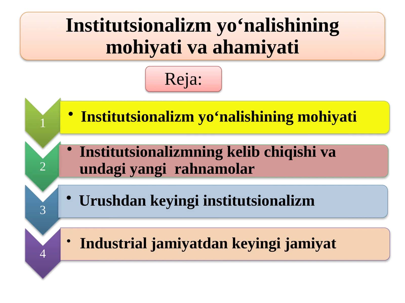 Institutsionalizm yo‘nalishining mohiyati 1