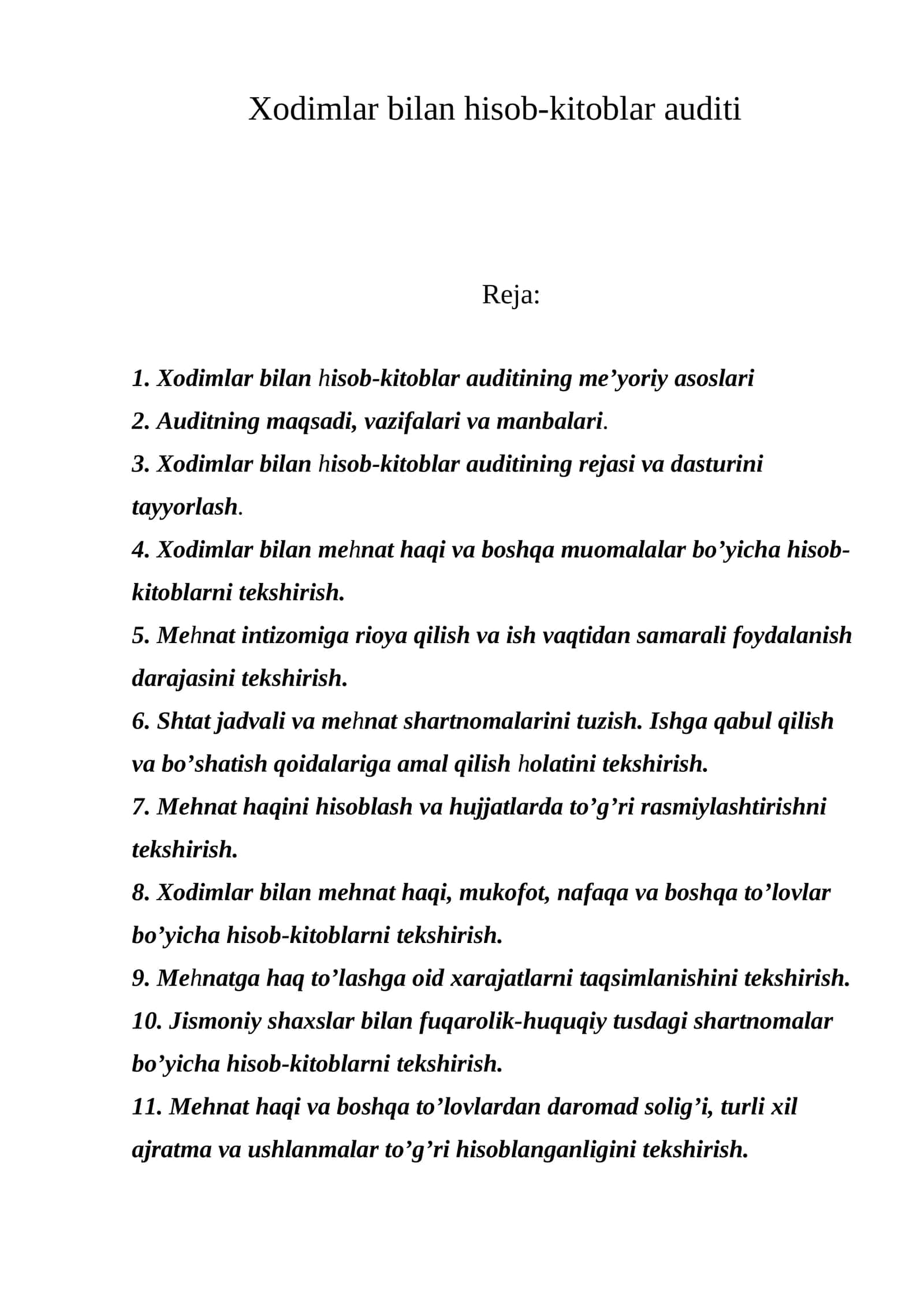 Хodimlar bilan hisob-kitoblar auditi 1