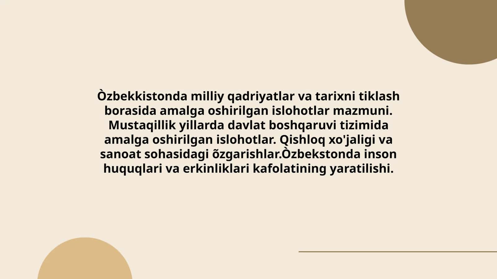Mustaqillik yillarda davlat boshqaruvi tizimida amalga oshirilgan islohotlar 1