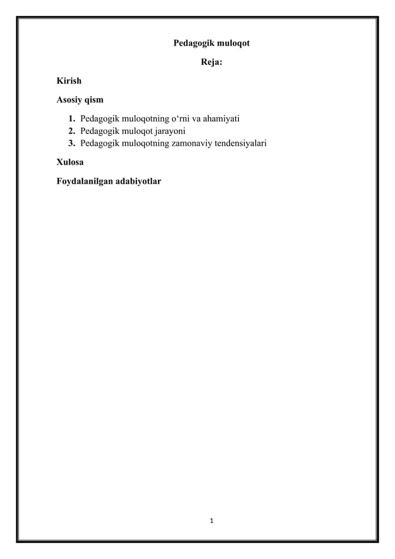 Pedagogik muloqot 1