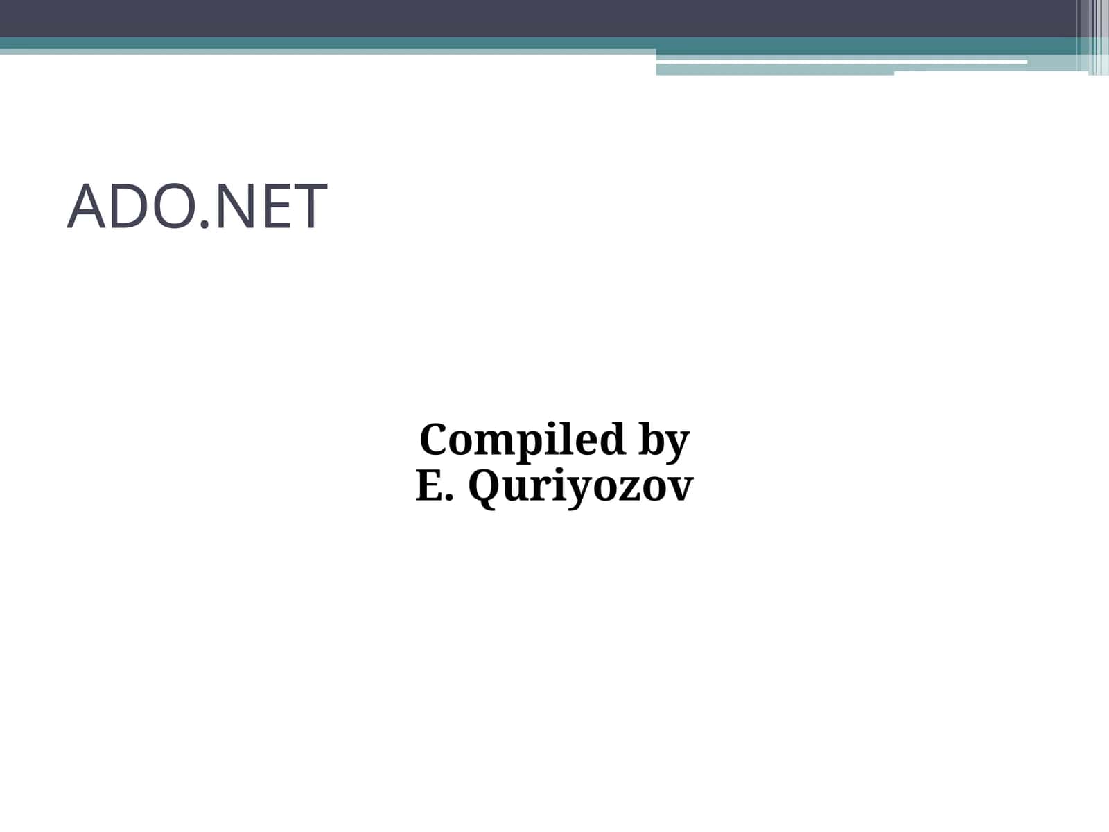 ADO.NET 1